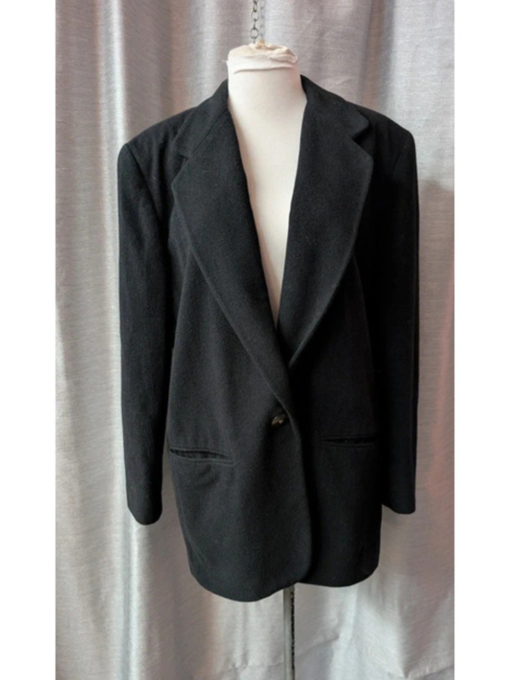 Harve Bernard Black Wool Blazer Jacket L